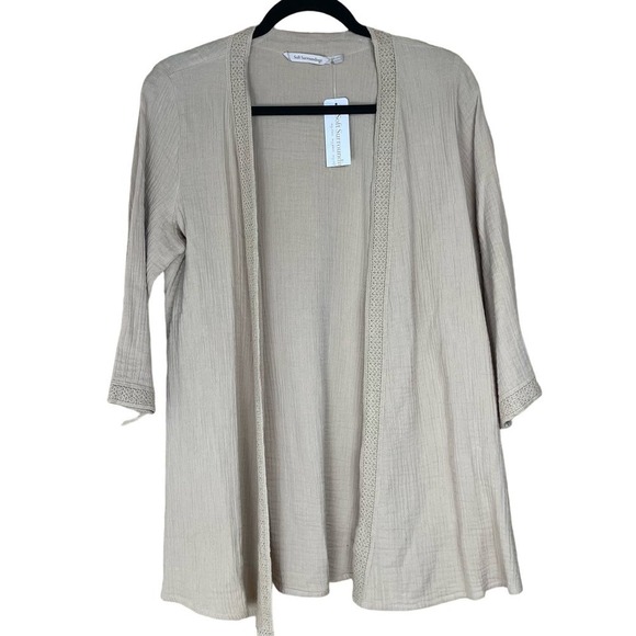Soft Surroundings 100% Cotton, Cardigan NWT Tan Small - Picture 1 of 3